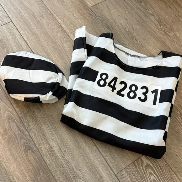 Jailbird Halloween Costume, Men’s S/M - Picture 5 of 6